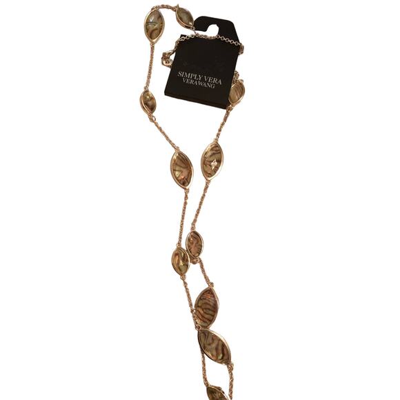 NWT Simply Vera Wang Oval Shaped Stones Necklace - Picture 1 of 5
